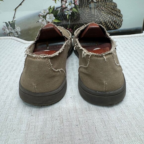 Hang Ten Mens Canvas Slip-On Loafers Size 13 Brown Frayed Casual Shoes - Picture 6 of 8